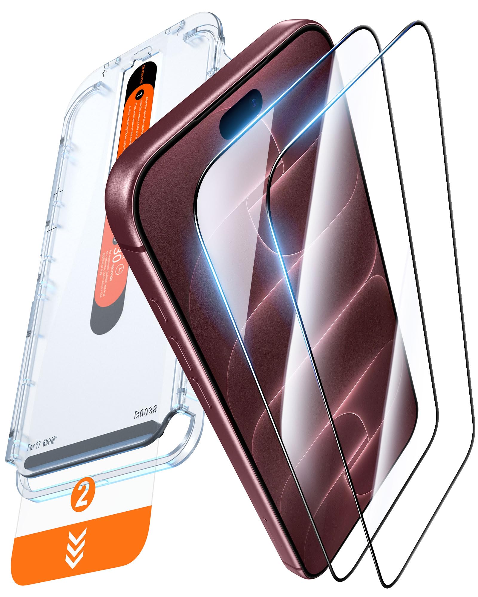 DIMONCOAT Top 9H++ 2-Pack for iPhone 18 Pro Screen Protector 6.3‘’