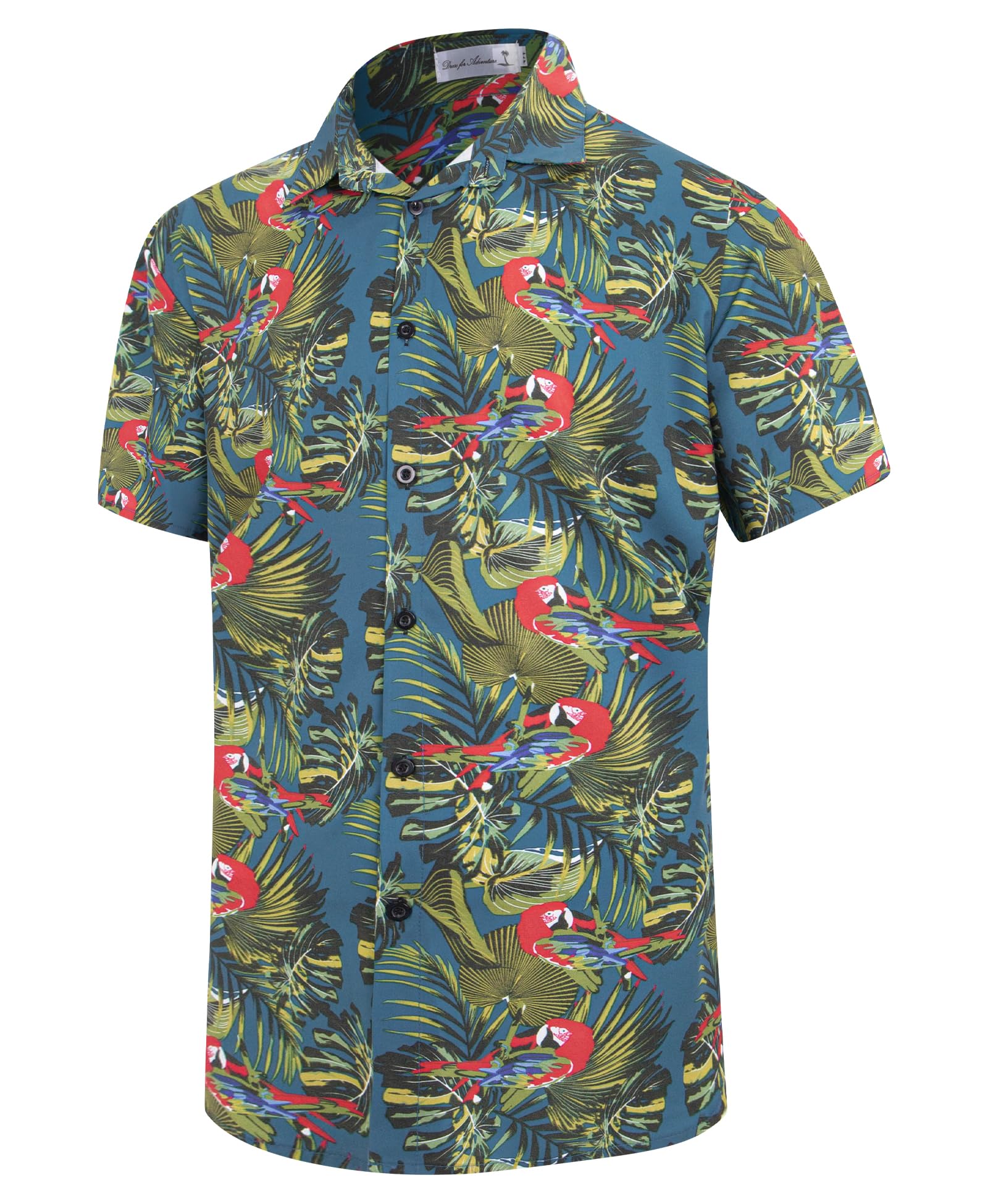 Weecreeture Floral Hawaiian Shirt Men Summer Button Down Shirt Short Sleeve Shir