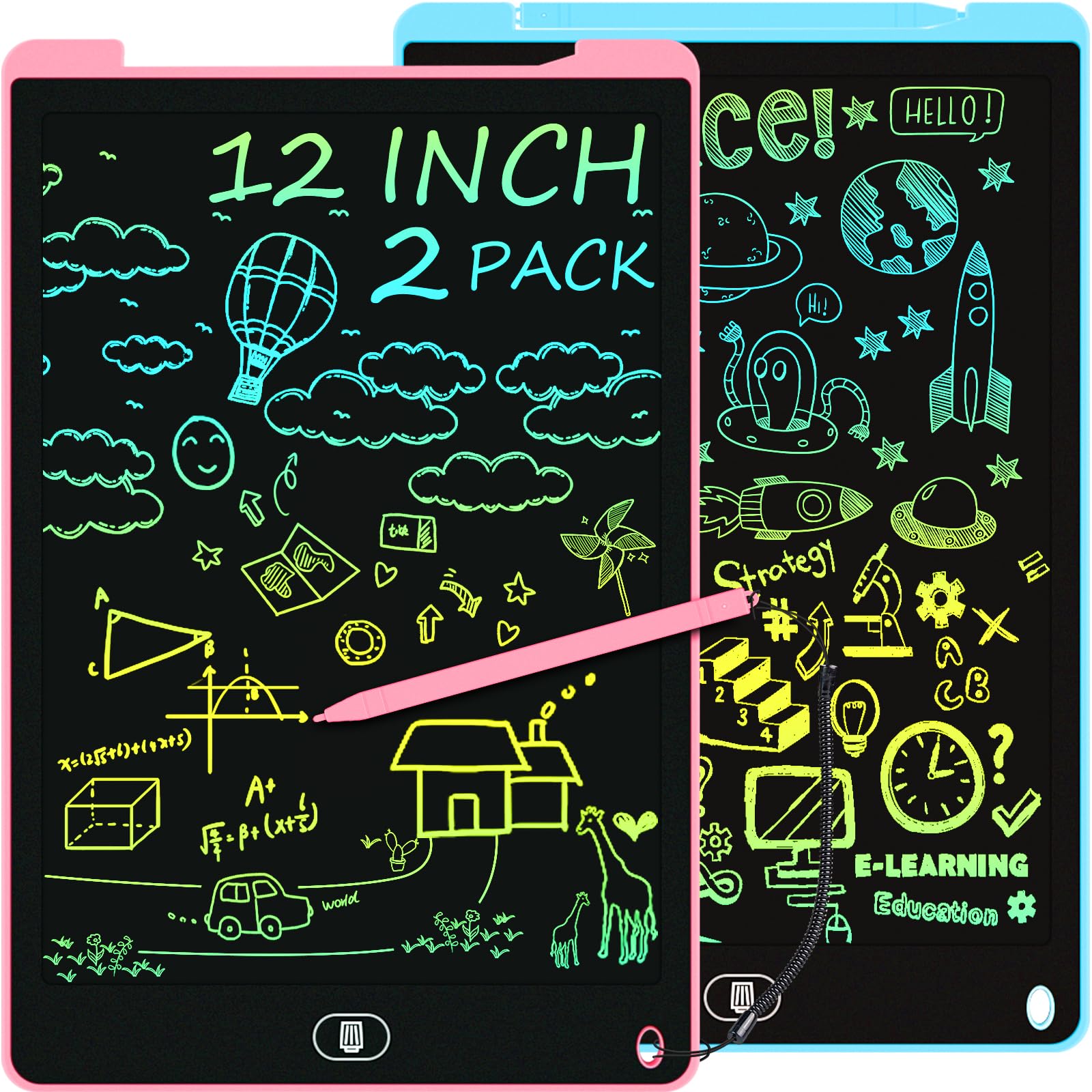 12 Inch LCD Writing Tablet, [Christmas Gifts] Pawinner Colorful Drawing Board wi