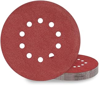 KONGMING 10 Pcs 225mm Sanding Discs 120 Grit 10 Hole