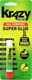 Krazy Glue All Purpose Instant Superglue, 2 g | Extra Strong Bond Adhesive for Wood, Rubber, Glass, Metal, Plastic & Ceramic, Clear, Fast-Drying, Great for Everyday Repairs
