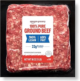 Amazon Grocery, Ground Beef, 90% Lean/10% Fat, 1 lb
