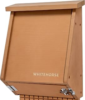 WHITEHORSE 4-Compartment Bat House - A Premium Cedar Bat Box that is Built to Last - Enjoy a Healthier Yard with Fewer Mosquitos While Supporting Bats (Brown)