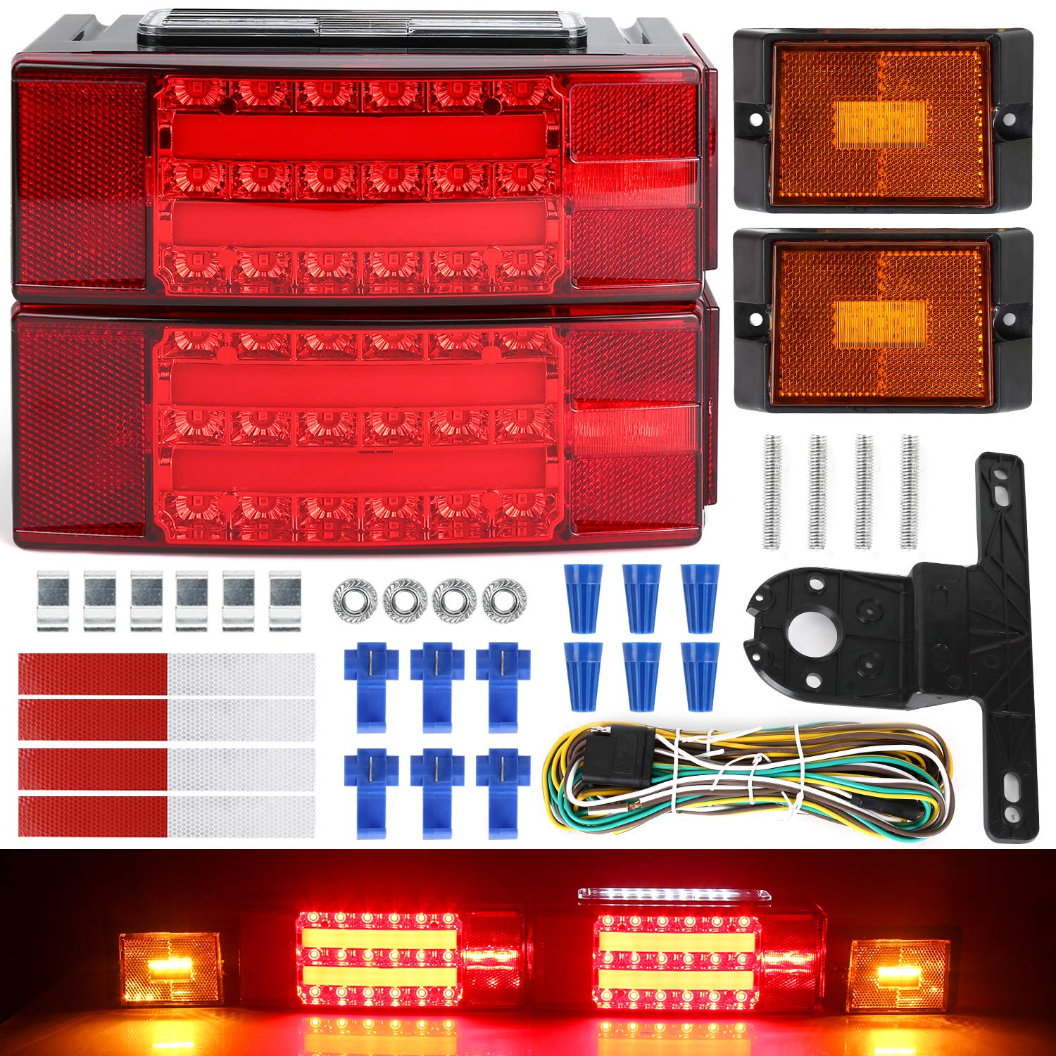LINKITOM New Submersible LED Trailer Light Kit | Super Bright Brake Stop Turn Ta