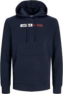 JACK & JONES Men's Jjecorp Logo Sweat Hood Play Noos Pls Hooded Sweatshirt (Pack of 1)