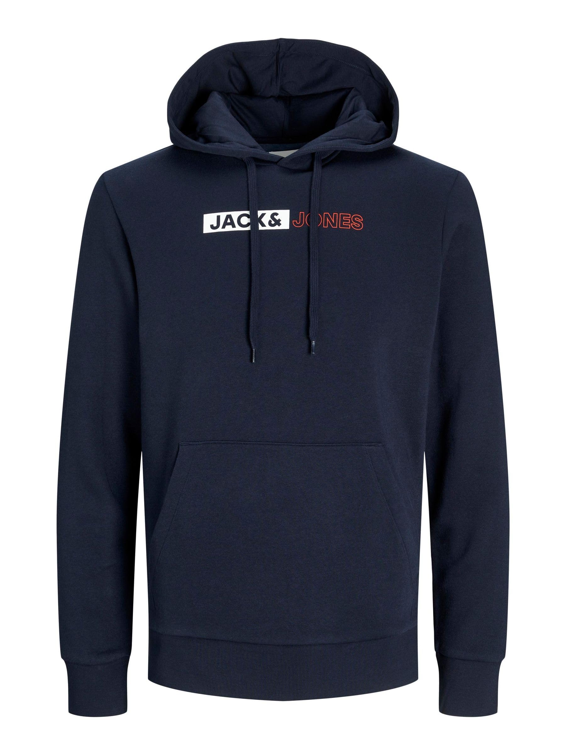 JACK & JONES Men's Jjecorp Logo Sweat Hood Play Noos Pls Hooded Sweatshirt (Pack