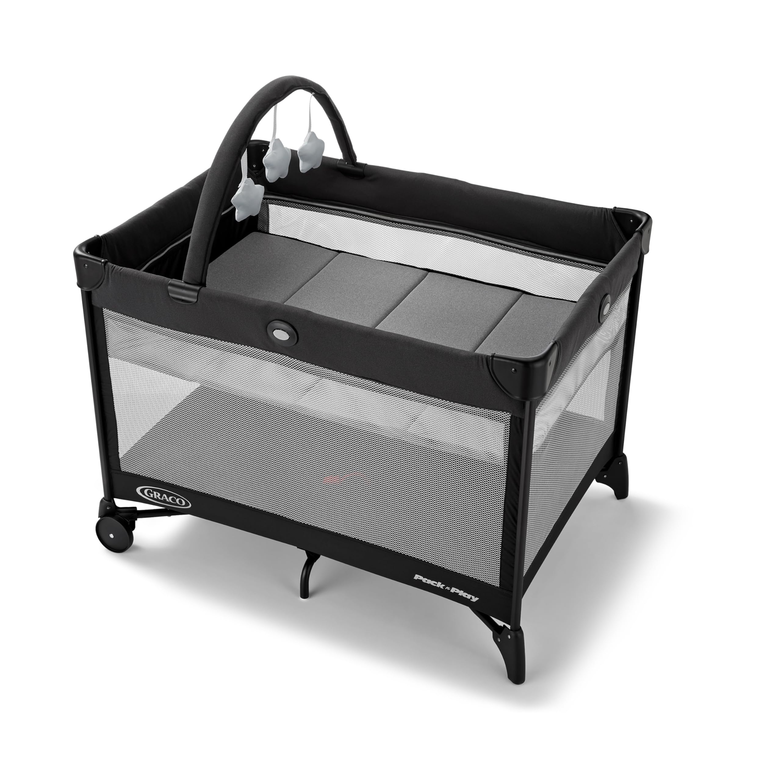 Graco On the Go Zip Playard, Reeves | Foldable Baby Playpen with Infant Bassinet