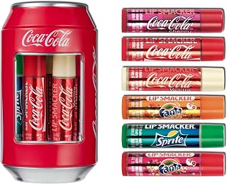 Lip Smacker Coca-Cola Tin Collection – Set of Children's Moisturizing Lip Balm of Different Flavors – Moisturizing Lips Ideal as a Gift Packaged in a Classic Can of Coca Cola – Pack of 6
