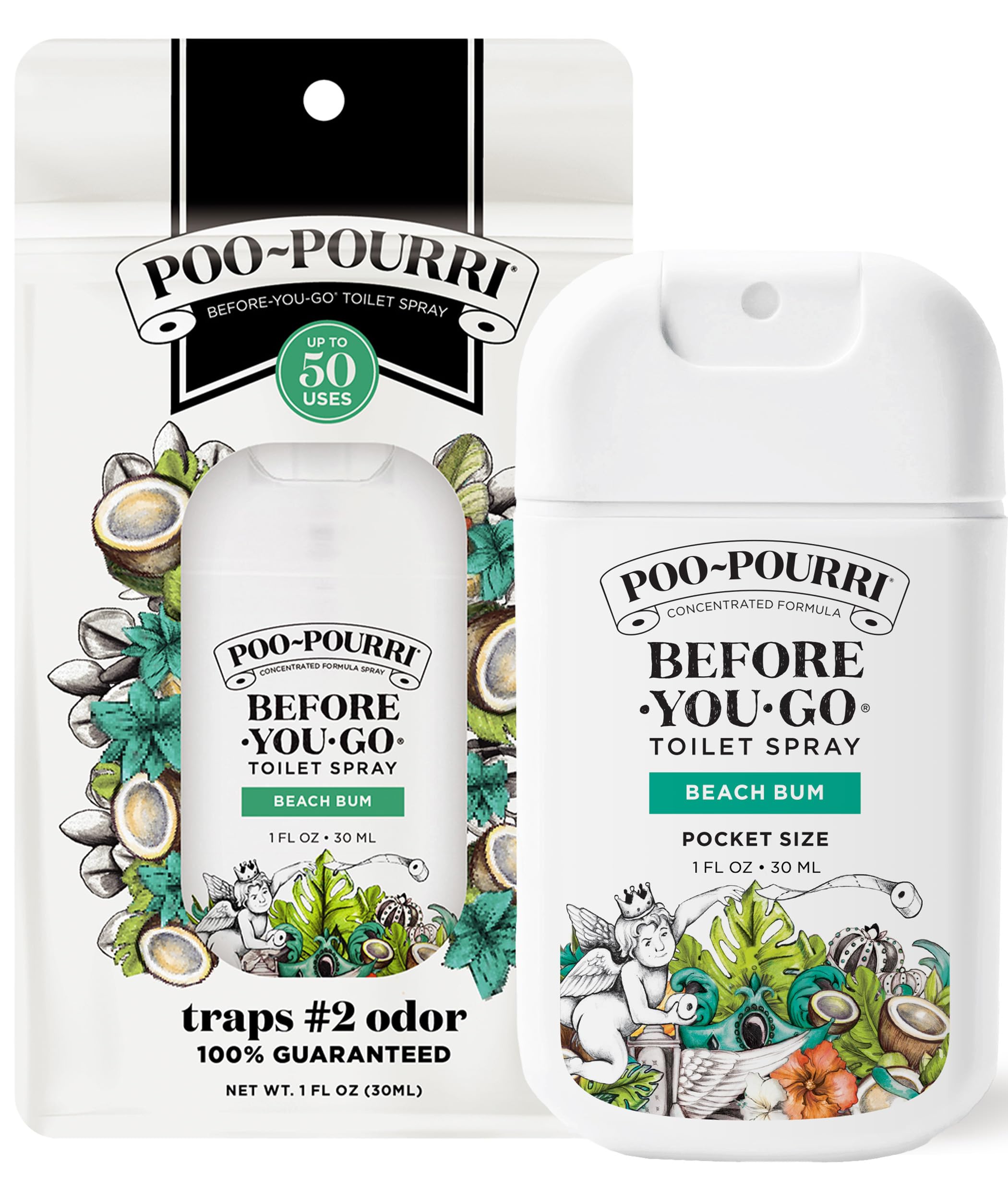 Poo-Pourri Before-You-Go Pocket Toilet Spray, Beach Bum, 1 Fl Oz | Travel Essent