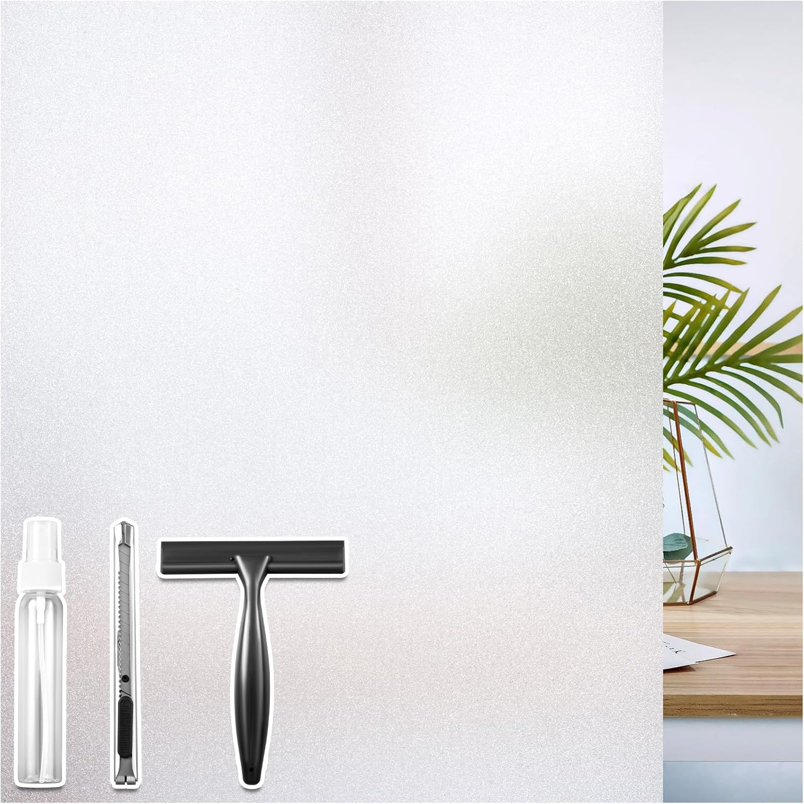 Coavas Frosted Window Films for Privacy Static Cling, 44.5 x 200cm, Frosted | No