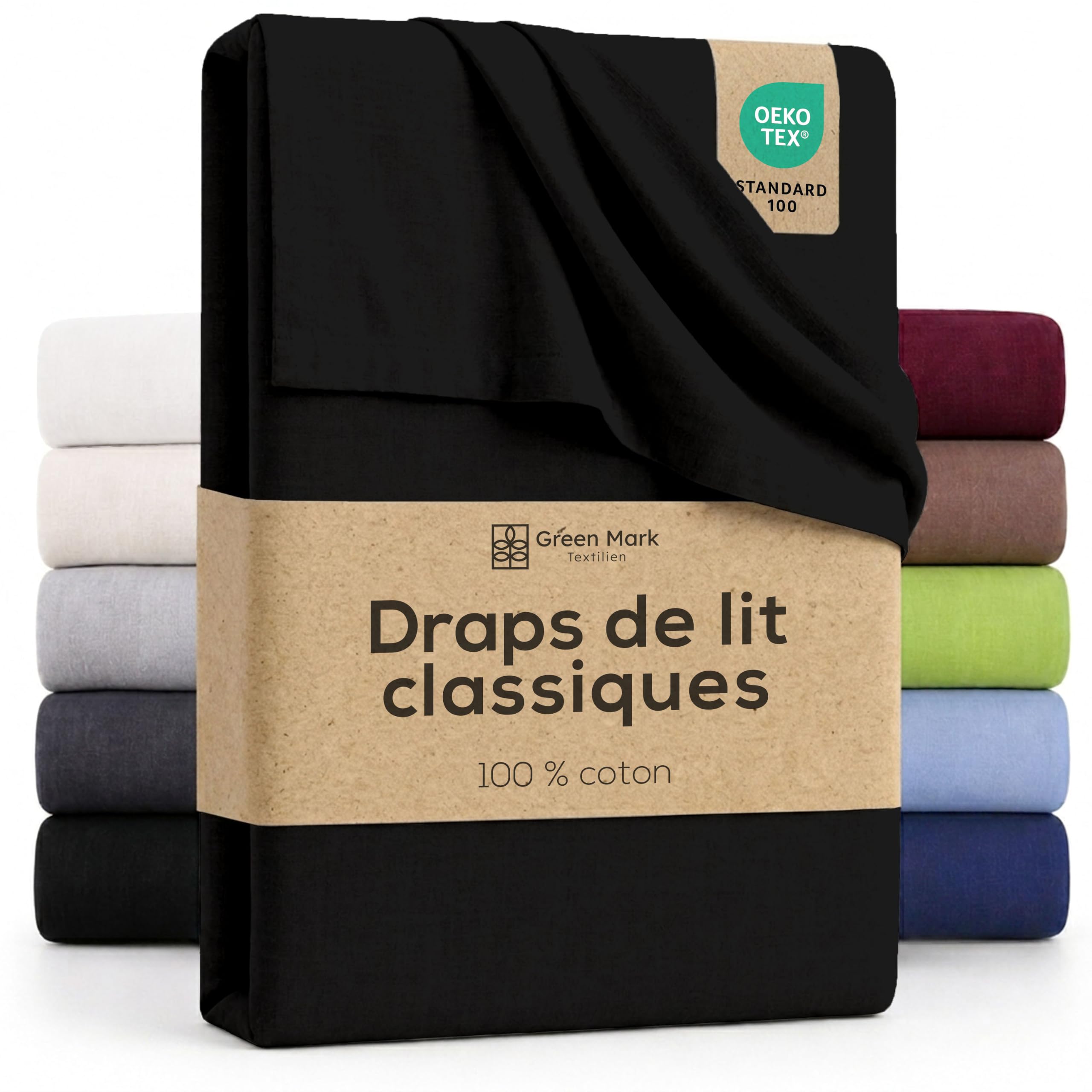 Green Mark 100% Cotton Flat Sheet – Classic Flat Sheet, No Elastic, Skin-Friendl