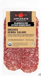 APPLEGATE ORGANICS Uncured Genoa Salami, 4 oz | No Antibiotics Ever, No Artificial Ingredients, Snack & Charcuterie Favorite