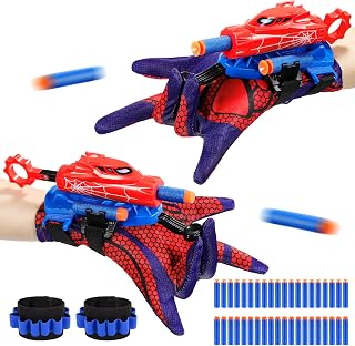 2 Set of Web Shooter Toys for 2 3 4 5 Year Old Boys,Small Gloves with Wrist Darts Launcher Hero Role-Play Fun Party Game Birthday Gifts for Kids Age 2-5 Toddler Toys