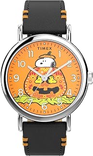 Timex Peanuts Weekender Men's Watch 40mm - Black Strap Orange Dial Silver Case