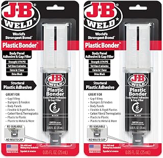J-B Weld Plastic Bonder Black 25ml Syringe - 2 Pack (50139-2), 25 ml - 2 Pack