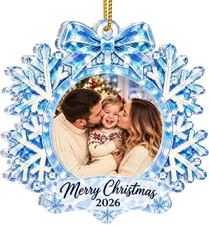 2026 Picture Frame Ornament for Christmas Tree, Photo Christmas Ornaments