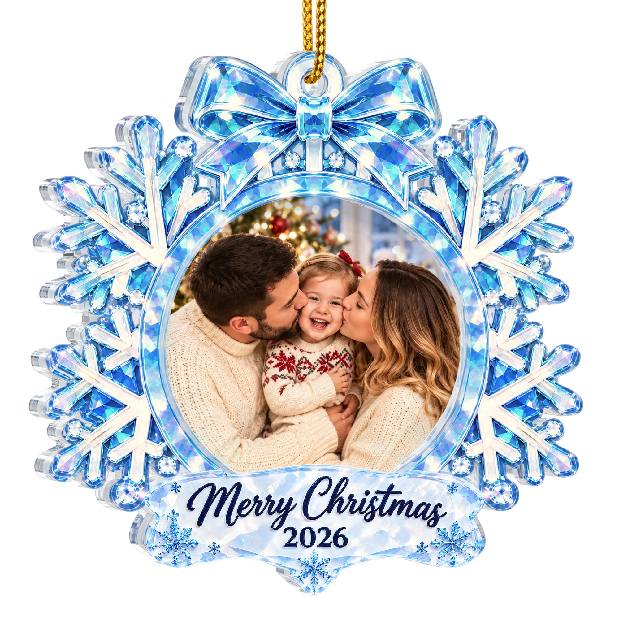 2026 Picture Frame Ornament for Christmas Tree, Photo Christmas Ornaments