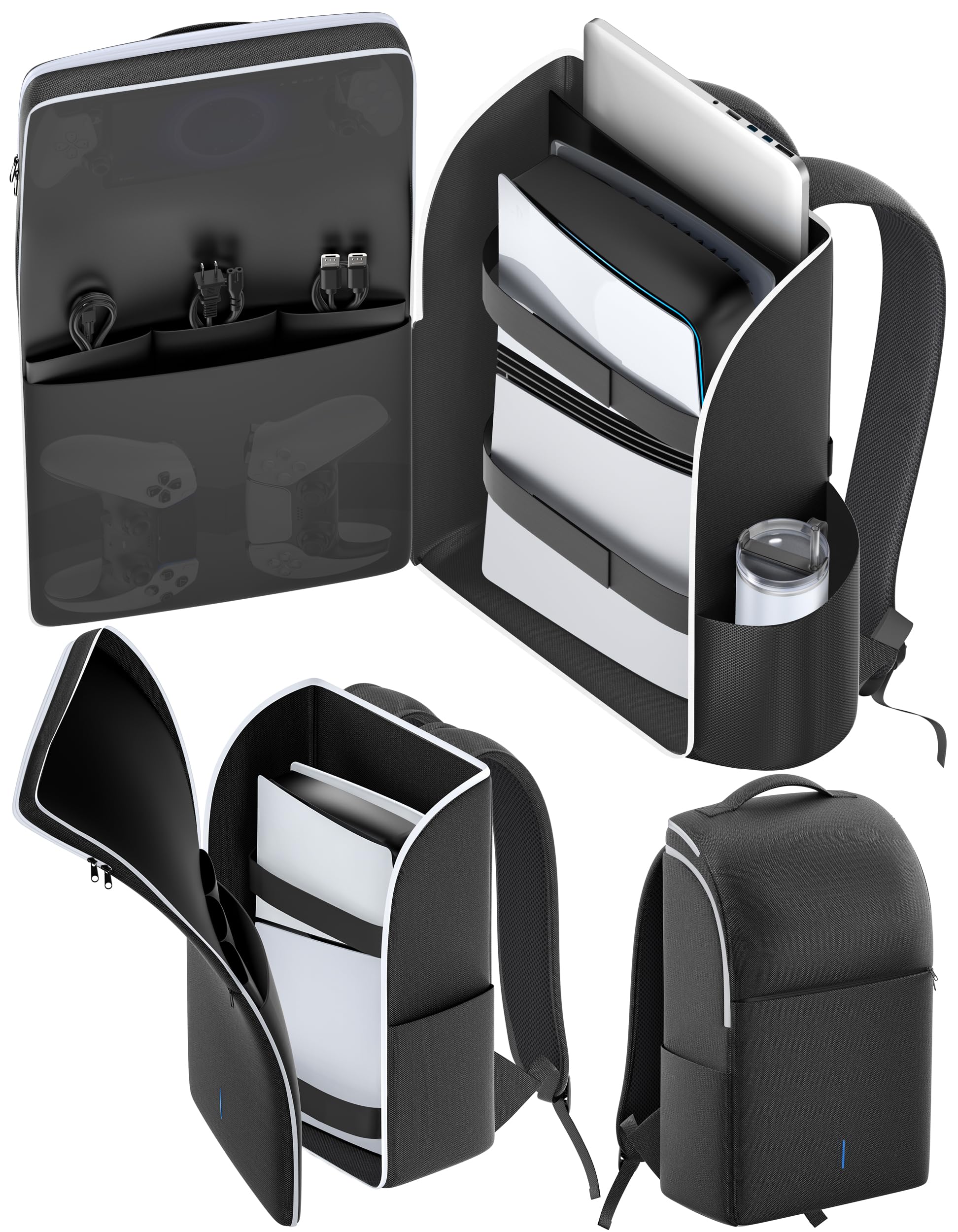 LVVIL Backpack for PS5/ Slim/ Pro Console, Full Protection PS5 Carrying Case Tra