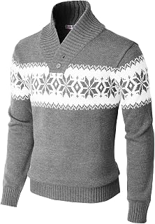 H2H Men's Casual Slim Fit Pullover Sweater Knitted Thermal Sweatshirt