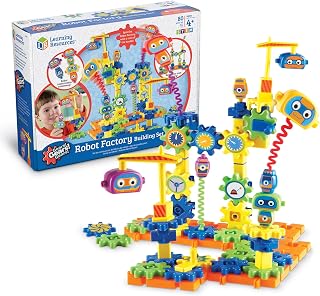 Learning Resources Gears Robot Factory Building Set | Toddler Robot Toys, STEM Building Toys for Kids Ages 4-8, STEM Engineering Kits for Kids, Construction Gear Toy