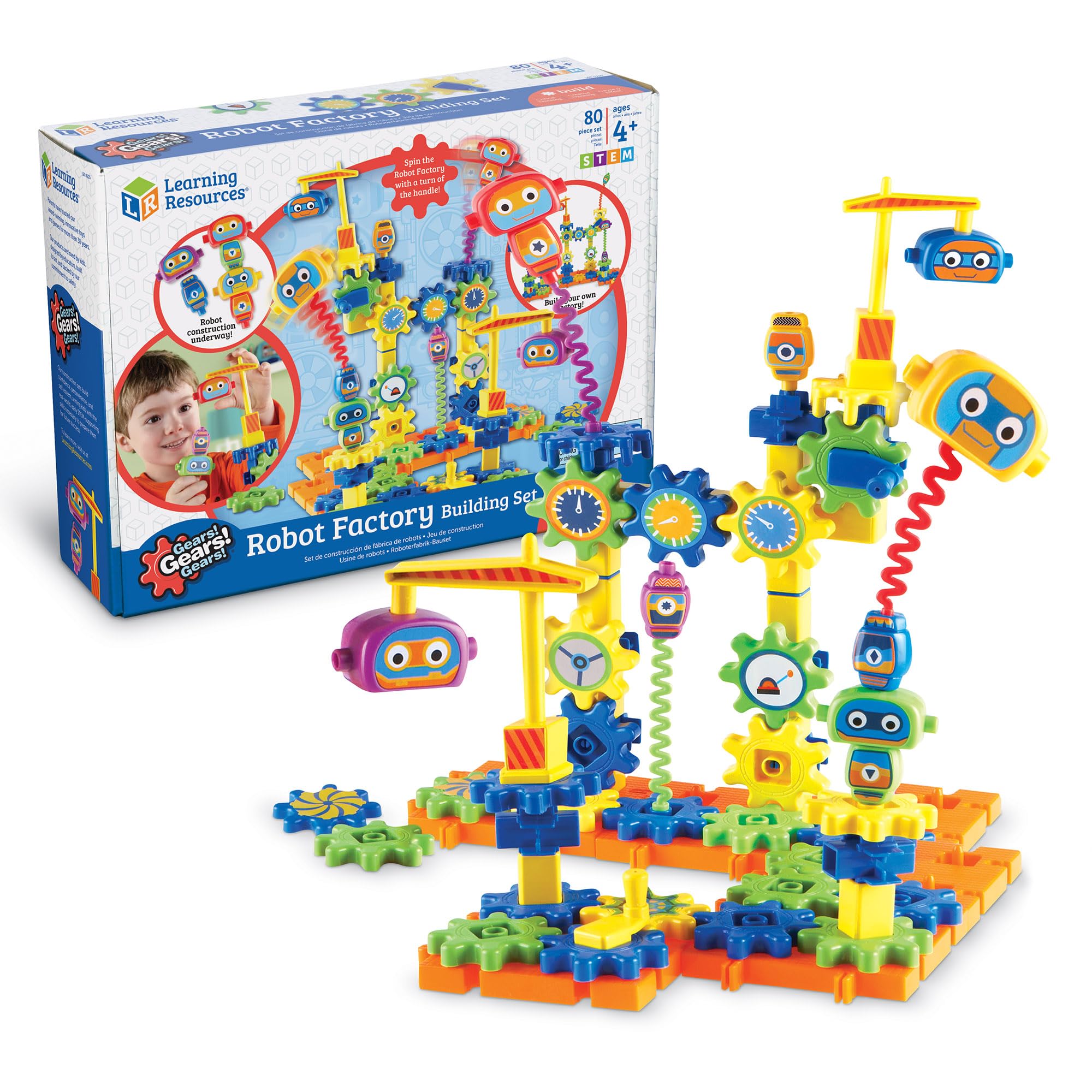 Learning Resources Gears Robot Factory Building Set | Toddler Robot Toys, STEM B