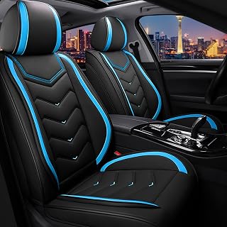 Car Seat Covers for Chevy Colorado 2004-2026, Stylish Sport Seat Cover, Premium Nappa Leather Car Seat Cover. Automobile Seat Covers Sets.(Standard 2 Seats/Black Blue)