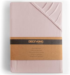 DecoKing Fitted Sheet Small Double 100% Combed Cotton Soft Jersey Bed Sheet 100x200-120x200 cm Lilac Amber