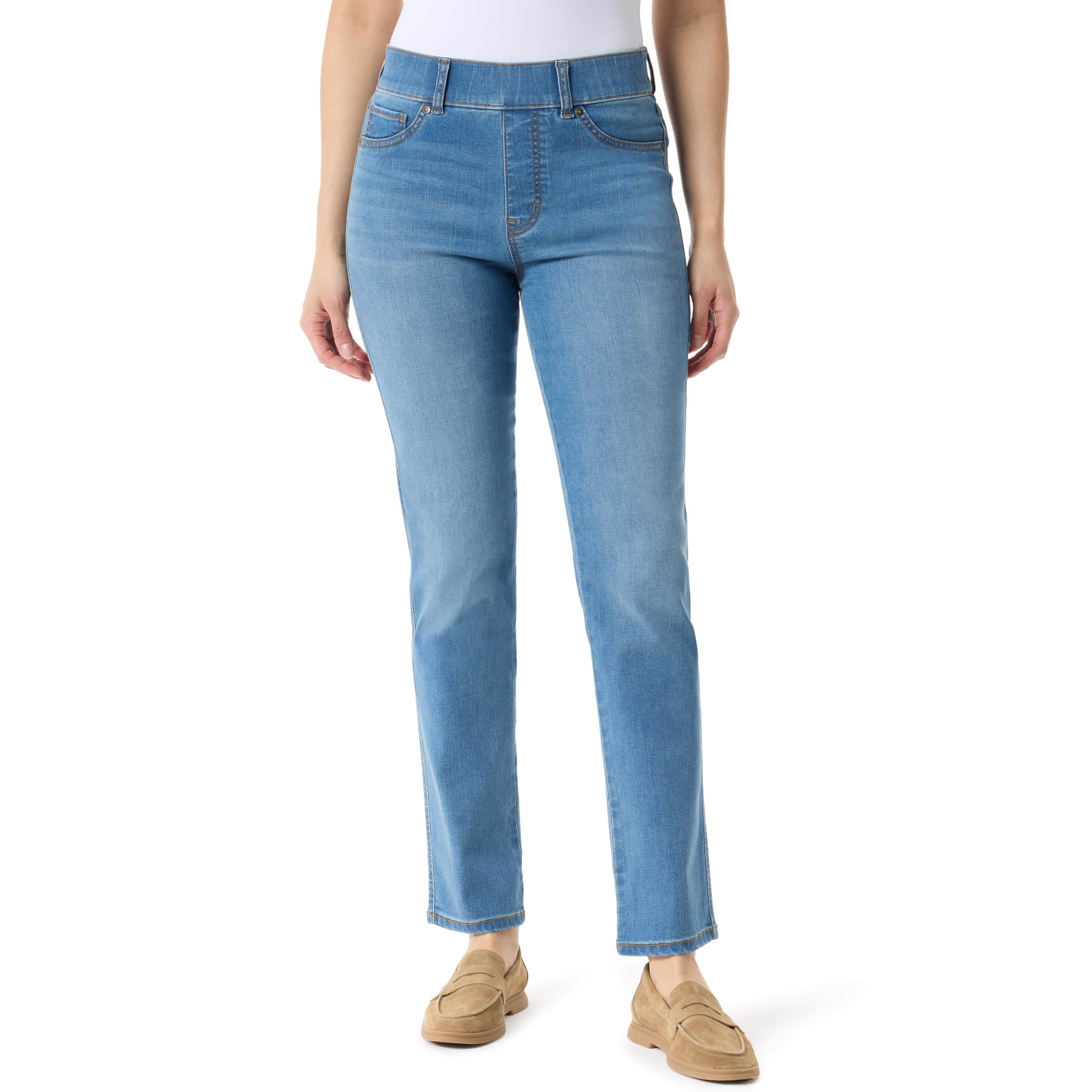 Gloria Vanderbilt Women's Jeans Shape Effect Pull On High Rise Straight Leg Jean