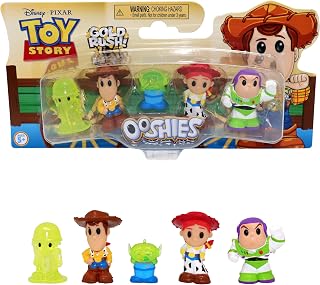 Toy Story Ooshies Collectibles 5 Pack Pencil Toppers – Chance of Rare Limited Edition Gold Collector Pack – Disney Pixar Mini Figures for Kids Ages 5+, School Accessories, Party Bag Fillers & Gifts