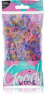 Goody Ouchless Polyband Hair Ties, 500 Ct, Assorted, Latex Elastic Bands | Easy Glide, Ultra-Strong Hold Styling Accessories for Women & Men, Secure Hold Ridge Design, All Hair Types