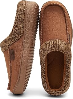 Men's Moccasin Slippers Clogs - House Slippers for Men with Arch Support and Memory Foam Insole, Indoor Outdoor Comfortable House Shoes