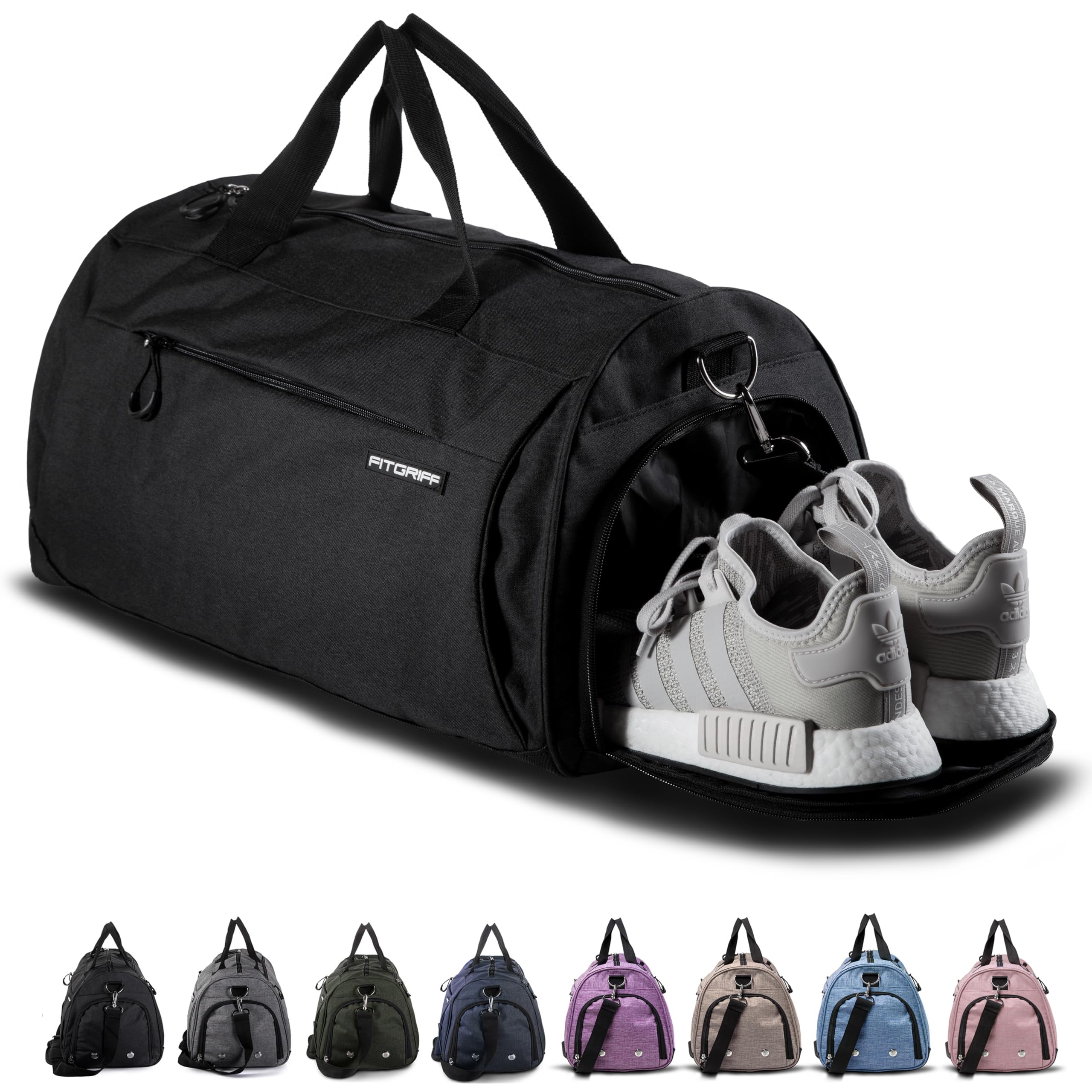 Fitgriff® Gym Bag for Men & Women with Shoe & Wet Compartment - Duffle Bag for T