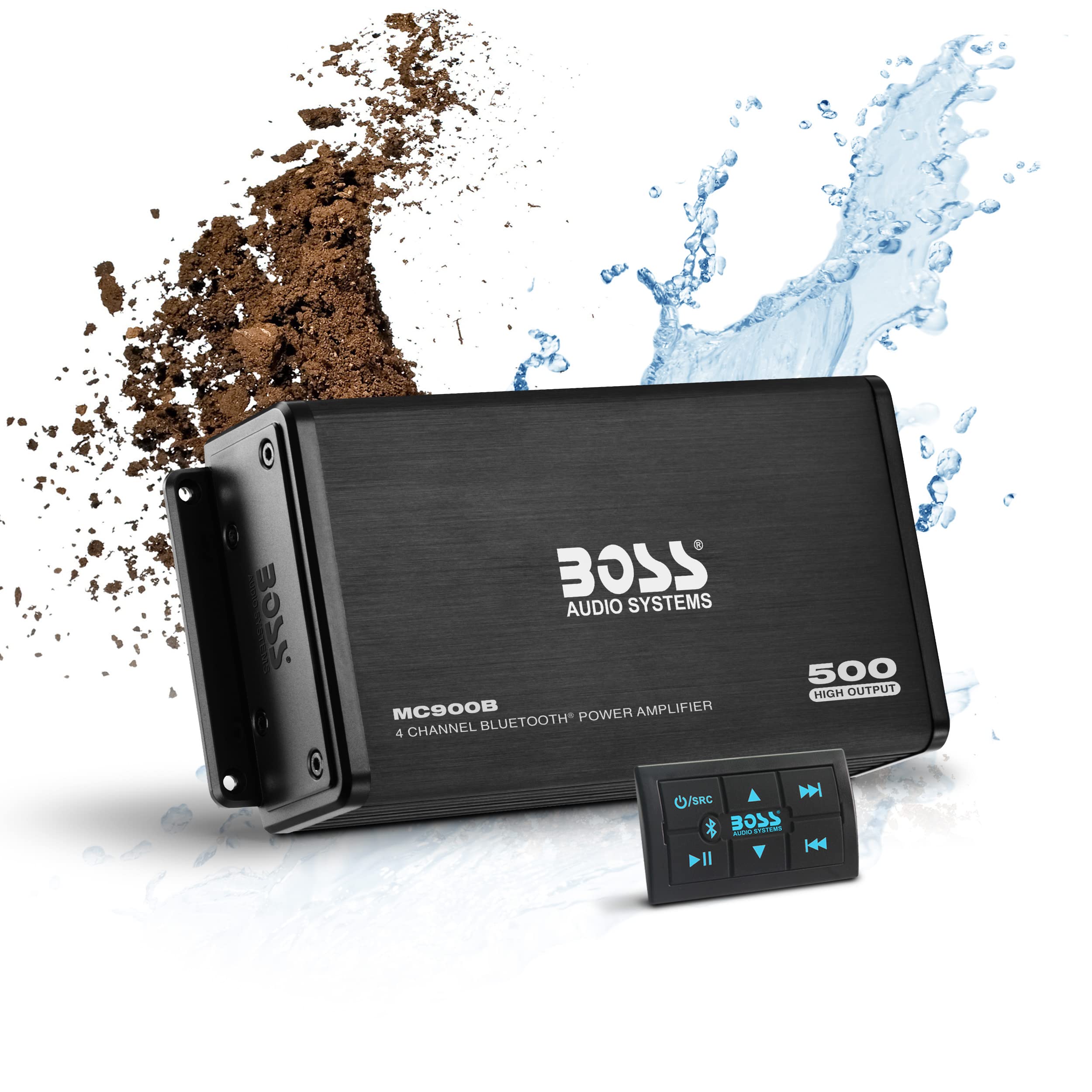 BOSS Audio Systems MC900B 4 Channel ATV UTV Car Marine Amplifier - 500 High Outp