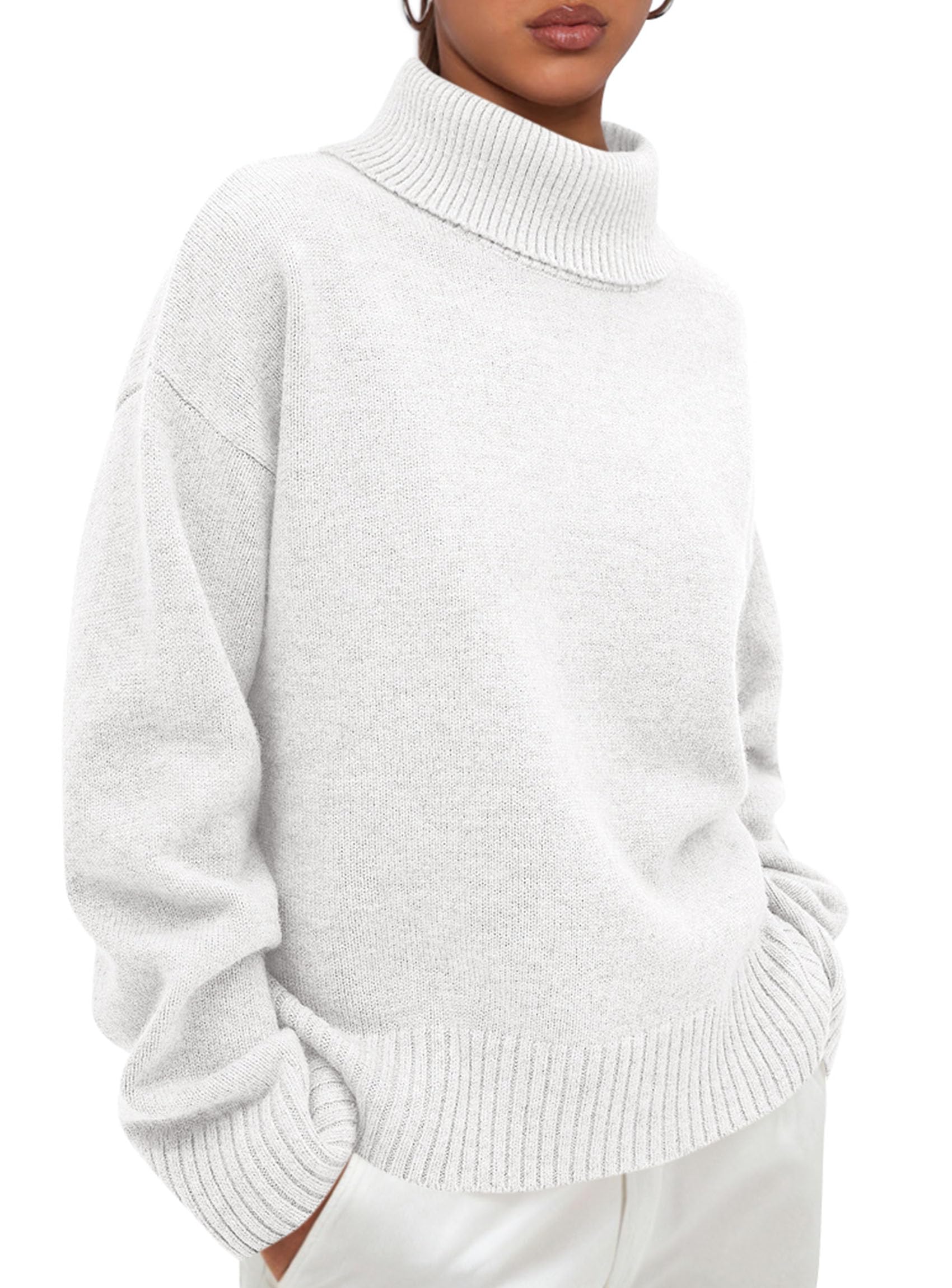 PRETTYGARDEN レディース タートルネック 長袖 ニットセーター