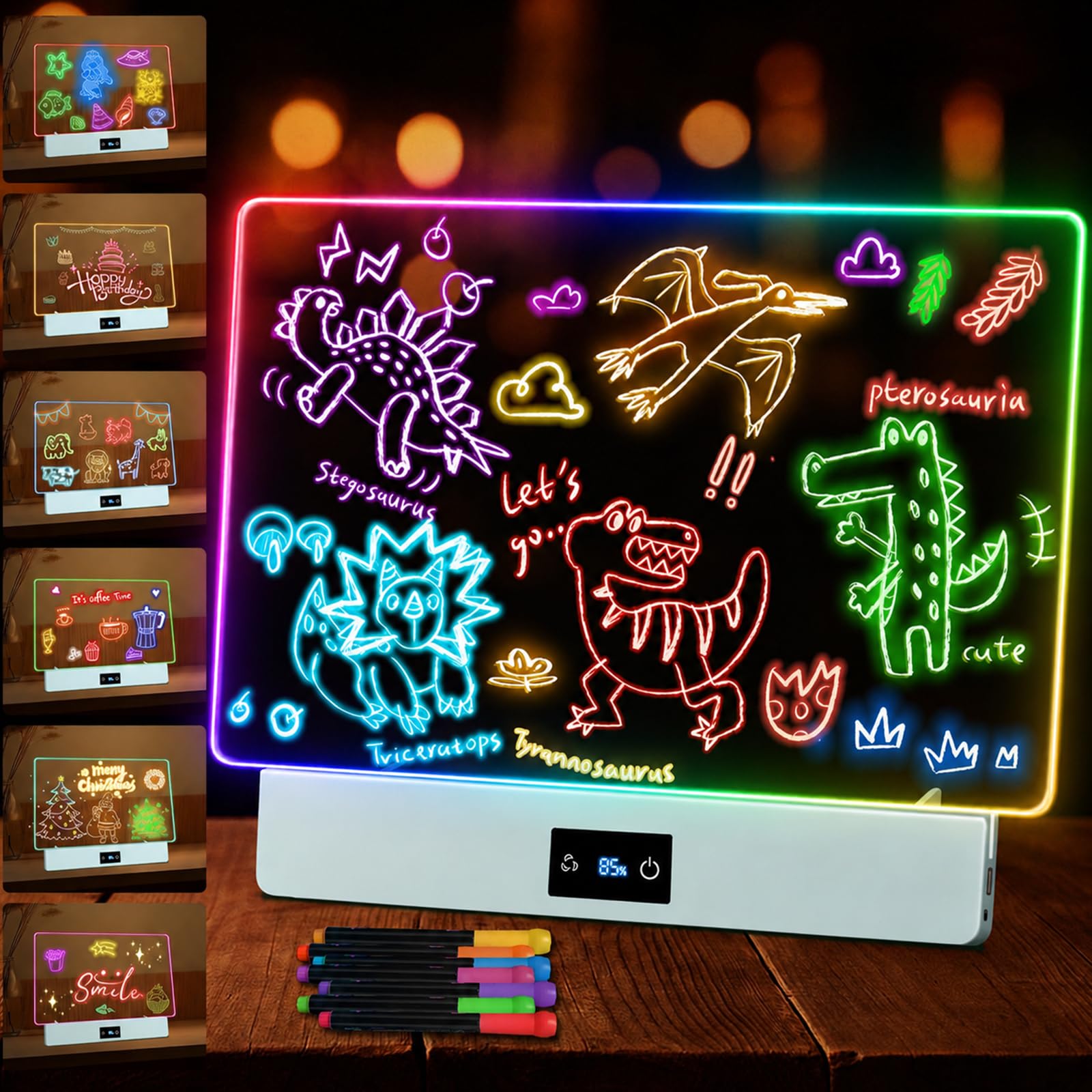 LED Drawing Board Girl Gifts 7 Color Light LED Drawing Tablet Kids Birthday | 16
