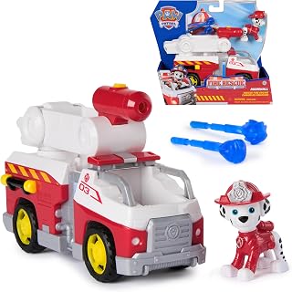 Paw Patrol Pat Paw Patrol - Vehicle Figure Marcus Fire Rescue Mission Firefighters - Collectible Figure - 2 Projectiles - Paw Patrol Toy - Children's Car - Child Toy of 3