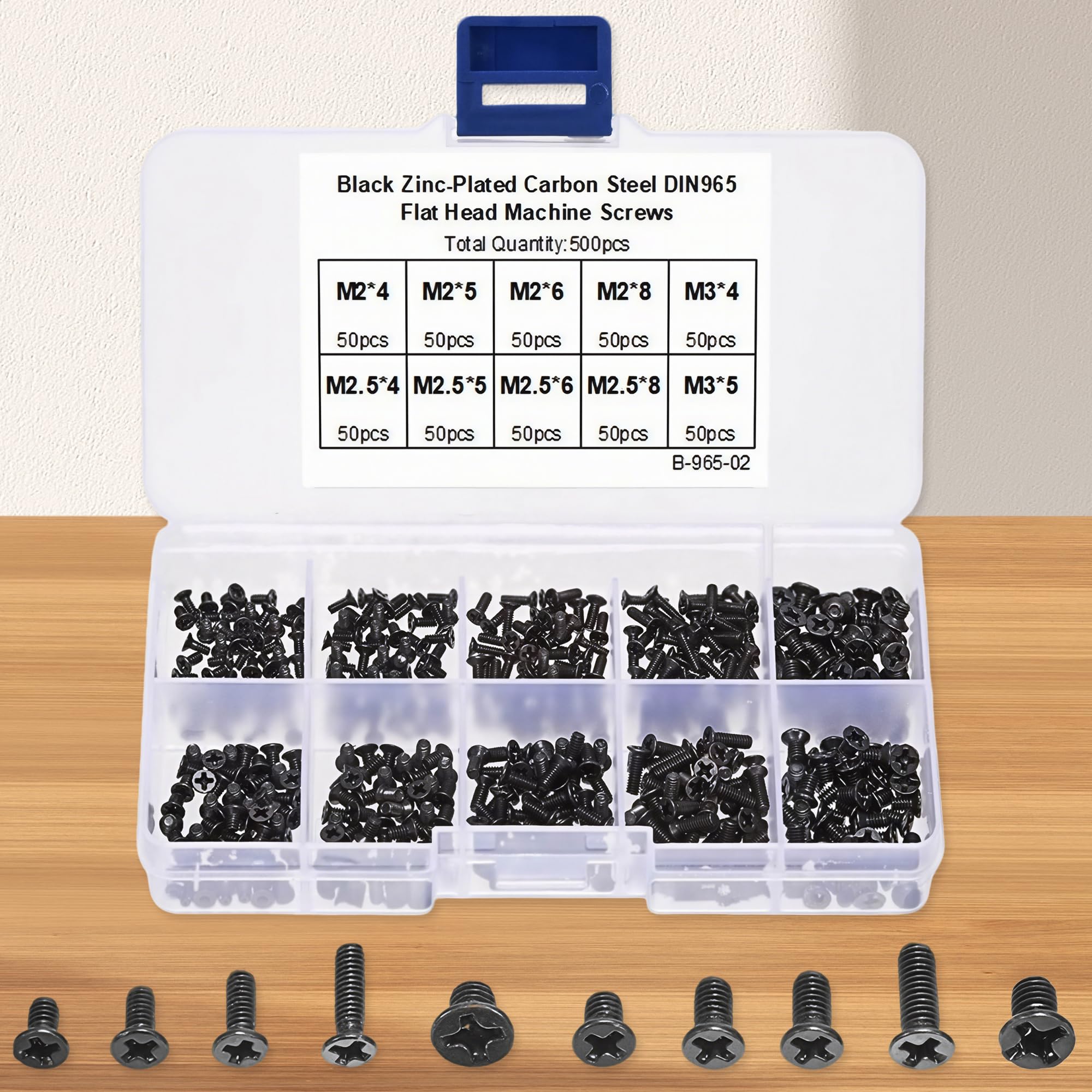 500pcs Laptop Screw Kit M3 Computer Screws Assorted Set with Storage Box for Not