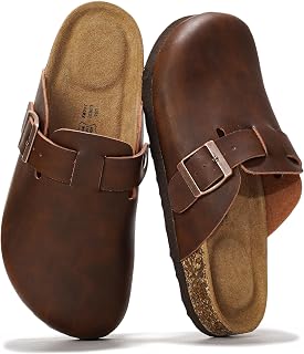 Project Cloud Women's Genuine Leather Suede Footbed Clogs for Women - Memory Foam Arch Support Clogs Slippers for Women - Trendy Slip-On Ladies Mule & Clog Sandals (Benton)