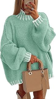 PRETTYGARDEN Maglione oversize da donna autunno 2025 a maniche lunghe con collo a lupetto in maglia grossa abbigliamento invernale