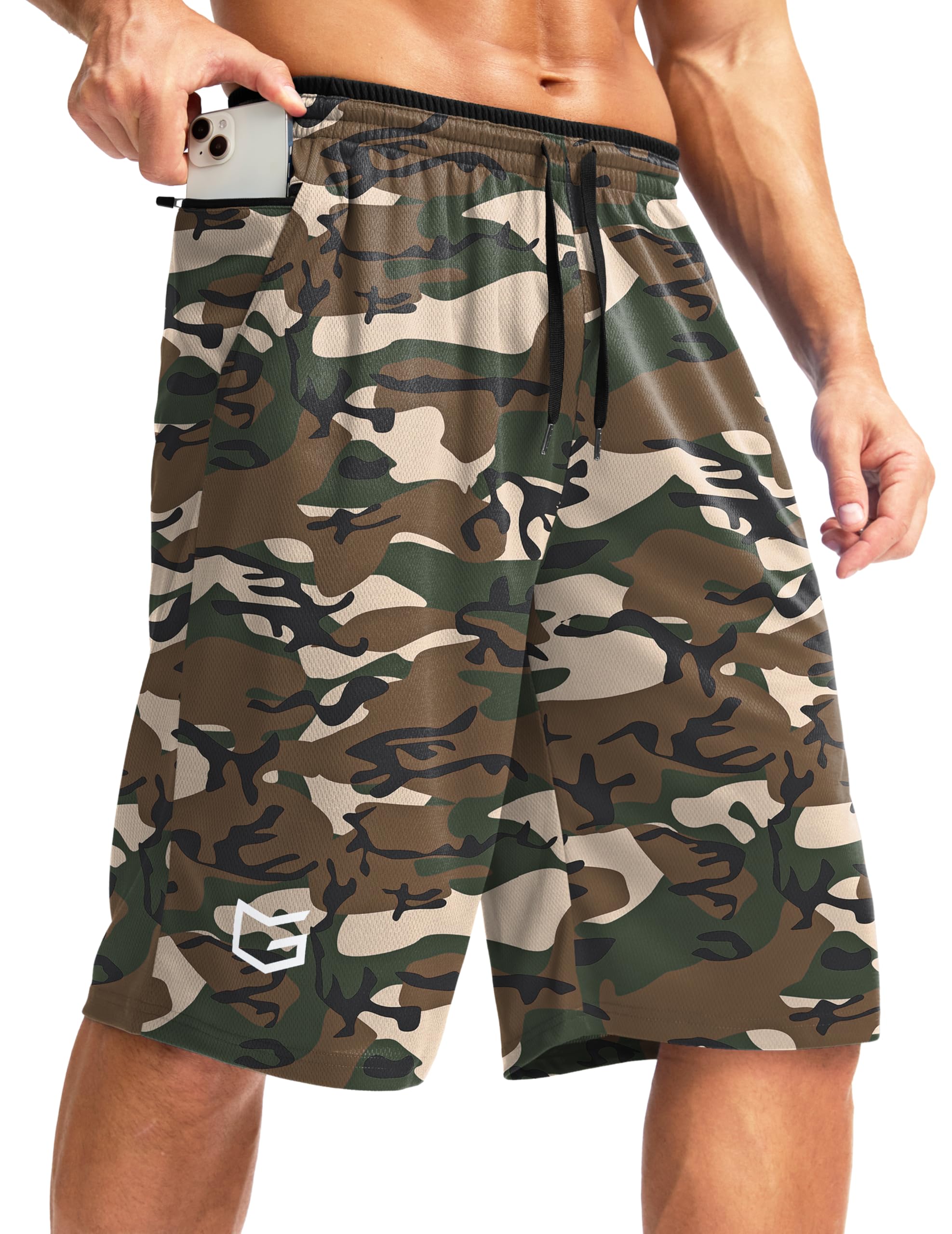 G Gradual Men's Long Basketball Gym Shorts 9"/11" with Pockets