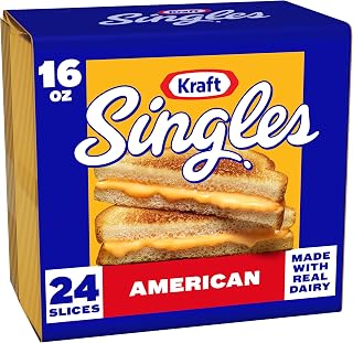 Kraft Singles Slices, 24 ct Pack, American | 50 Calories, No Artificial Flavors, Individually Wrapped, Perfectly Melty American Cheese Slices, Made with Real Dairy