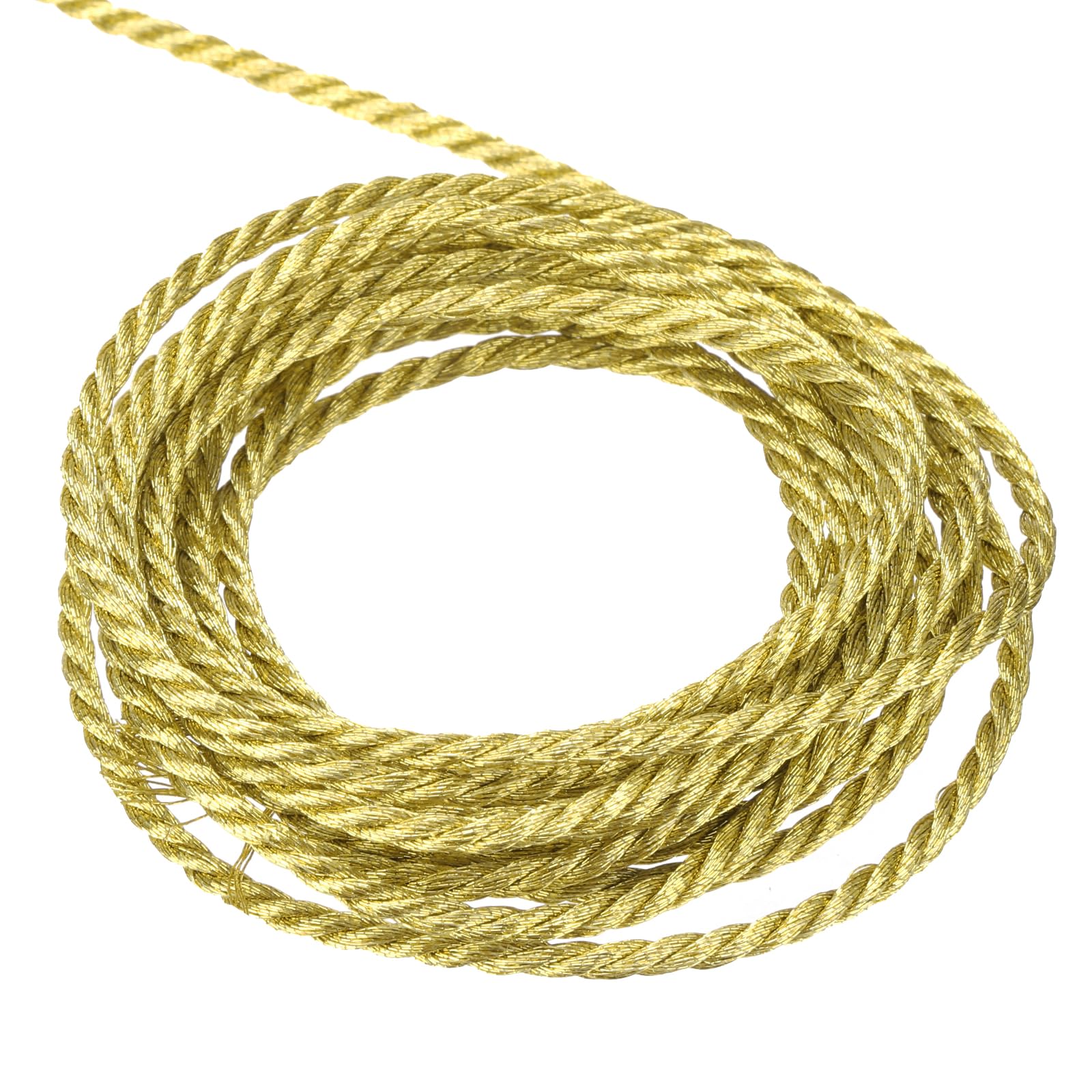 5 Meters 2mm Braided Cord 3 Ply Shiny Braided Rope for Crafts Gift Curtain Chris