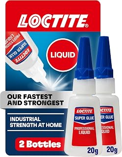 Loctite Super Glue Professional Liquid, Clear, 0.7 fl oz Bottle, 2 Pack - Superglue for Plastic, Wood, Metal, Crafts & Repair, Cyanoacrylate Adhesive Instant Glue, Quick Dry
