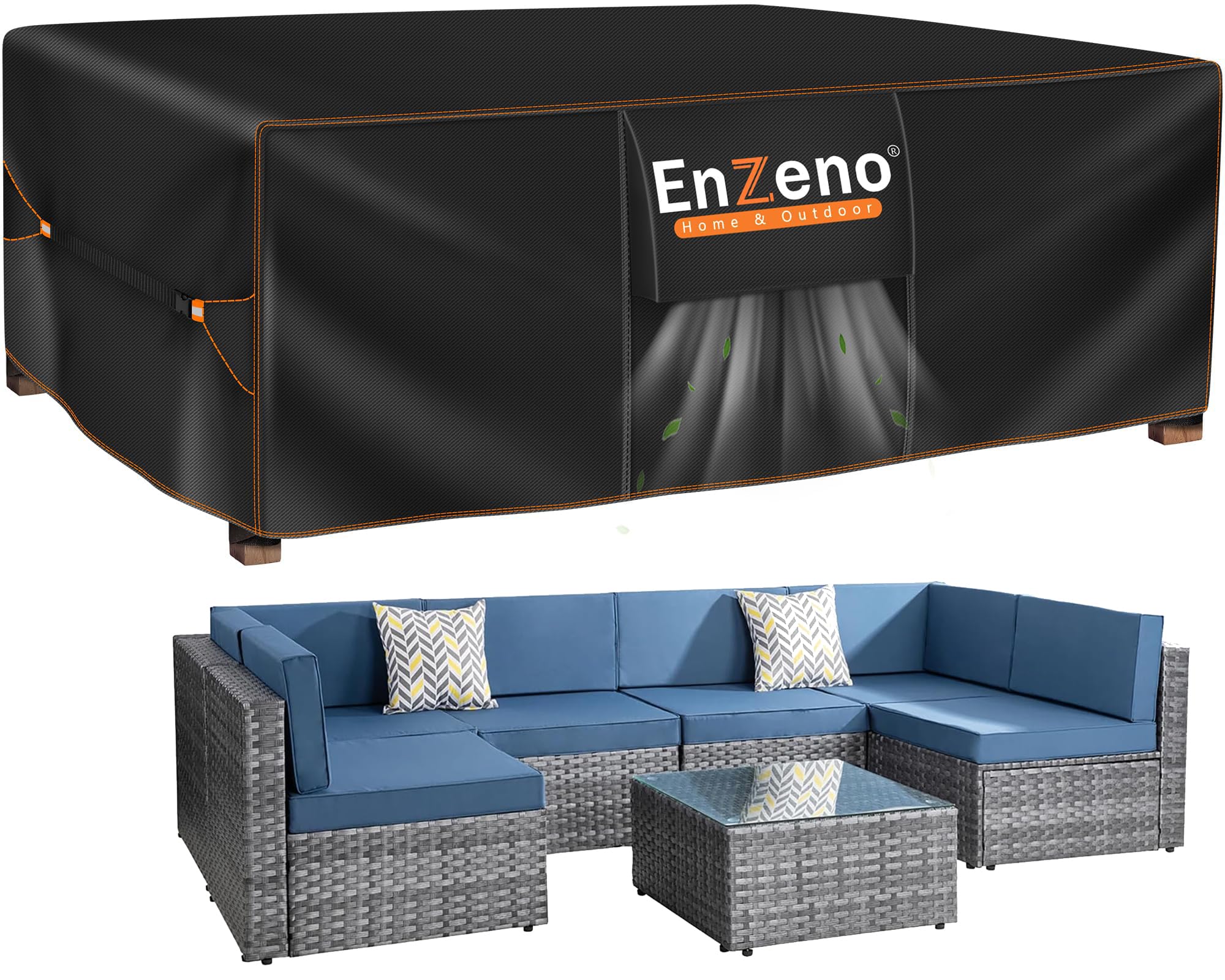 Enzeno outdoor patio furniture covers 90Lx65Wx28H inch patio sofa set cover | 42