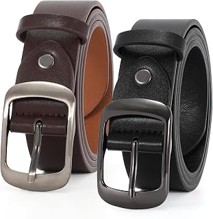 JASGOOD Leather Western Belt for Men Women Floral Engraving Cowboy Belt Bolt Buckle Longhorn Waist Belt for Jeans Pants