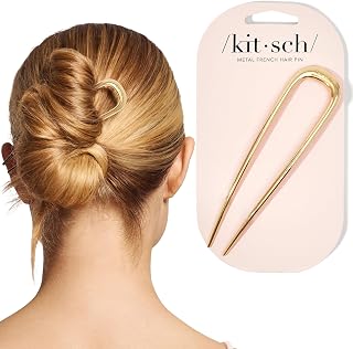 Kitsch French Hair Pins for Women | Secure Hold All Day - Gold, 1pc | Elegant &amp; Durable Metal French Pin for Updos, Chignon, Buns &amp; Twist Hairstyles | Comfortable Fit Hair Accessories For Women
