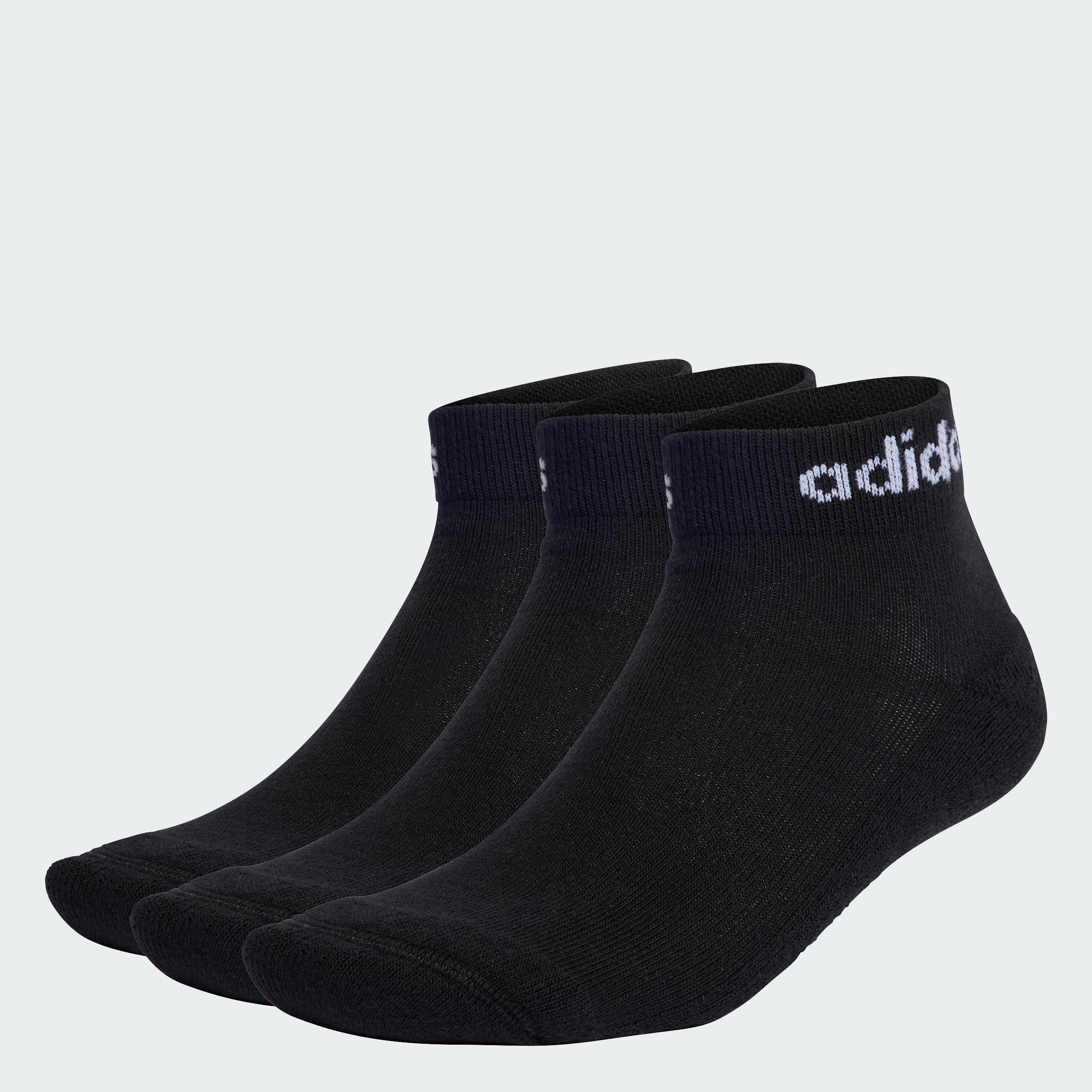 adidas Unisex Linear Cushioned Ankle Socks, 3 Pairs