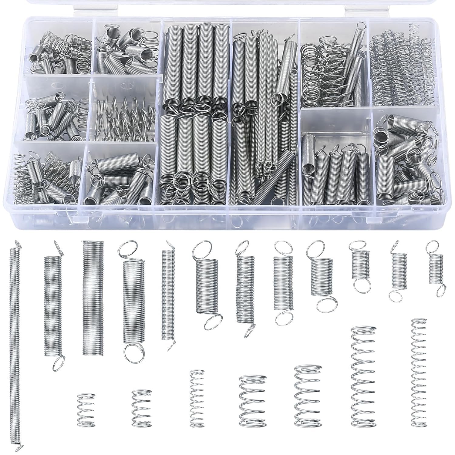 200-Piece Compression and Extension Spring Assortment Kit with Case | Restore th