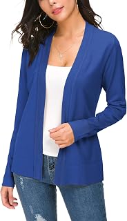 EXCHIC Women's Casual Long Sleeves V-Neck Open Front Knit Cardigan