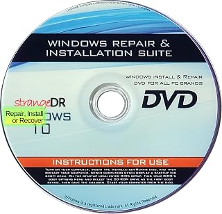 strangeDR's Reinstall DVD Compatible with all Versions of Win 10 for 32/64 bit systems, Recover- Restore- Repair Boot Disc. Install to Factory Defaults and Fix PC Instantly, so Easy!